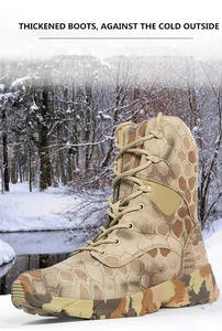 รองเท้าบูทเดินป่าล่าสัตว์กลางแจ้ง ผ้าโพลีเอสเตอร์ ระบายอากาศ กันน้ำ กันลื่น ลายพราง พื้นยางหนา - Product Image 5
