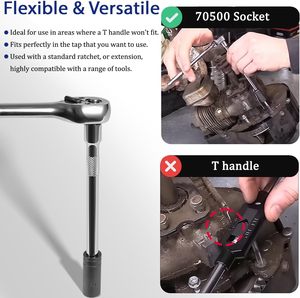 YJ-TT-0012 <strong>Tap</strong> <strong>Socket</strong> <strong>Set</strong> 1/4" &amp; 3/8" Drive Fractional MCTI Standard NPT &amp; Metric <strong>Taps</strong> up to 1/2" &amp; 12mm 8-Piece - Product Image 3