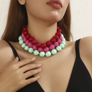 Collana Woying 2026 Bohemien in Resina Acrilica Lucite con Catena in Bambù Annodata a Mano e Ciondolo con Perline Rotonde, Regalo Unisex - Product Image 4