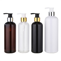 Emballage personnalisé vide pour après-shampoing/shampoing, flacon cosmétique en plastique PET 150ml/250ml/300ml, bouchon à disque doré, pompe multicolore