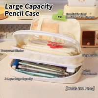 Trousse à crayons couleur crème style Ins pour étudiants, simple, haut de gamme, mignonne, avec fermeture éclair, grande capacité, personnalisable avec logo