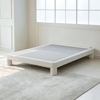 Lit double Zayshine en velours sherpa blanc crème, style rétro français, pour chambre principale, 1,5 mètre, idéal appartement et hôtel