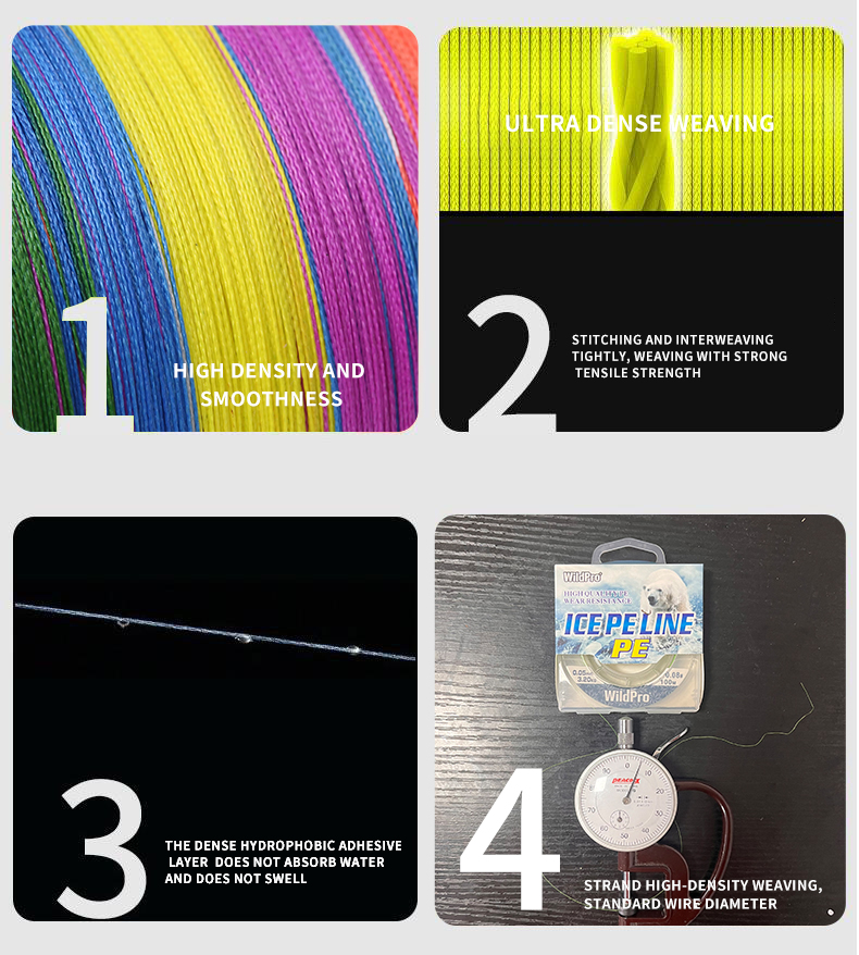 Wholesale WILDPRO 50M Ice Fishing Line Anti-Bite Wear Resistant Multifilamento PE Braided Fishing Lines for Ice Fishing OEM| Alibaba.com Wholesale WILDPRO 50M Ice Fishing Line Anti-Bite Wear Resistant Multifilamento PE Braided Fishing Lines for Ice Fishing OEM| Alibaba.com