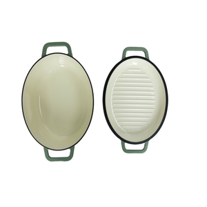 Casserole ovale en <span class=keywords><strong>fonte</strong></span> émaillée 2-en-1 avec couvercle grill - Product Image 2