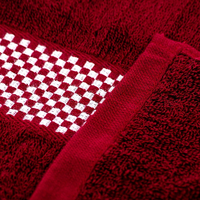 Serviette de cuisine gaufrée 100 % coton écologique avec broderie jacquard motif sport en tissu éponge