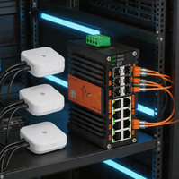 Switch Ethernet PoE+ Terkelola Industri 8 Port Gigabit 4 SFP 2x10G SFP+ L2+ 240W Switch Jaringan Fiber