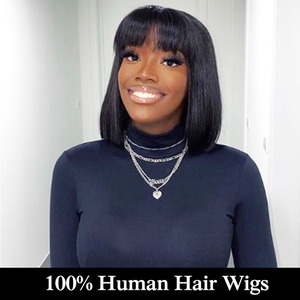 Explosion style dentelle avant anime perruque bobo coiffures avec <span class=keywords><strong>frange</strong></span> perruques de cheveux humains - Product Image 2