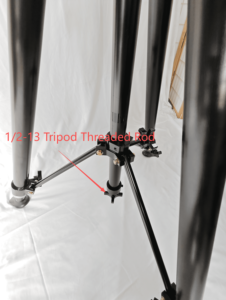 Tige filetée pour trépied JimmyJib 1/2-13, avec capuchon et bouton (triangle) - Product Image 1