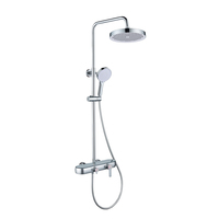 Ensemble de douche mural pour salle de bain d'hôtel avec pommeau de pluie et mitigeur 3 voies