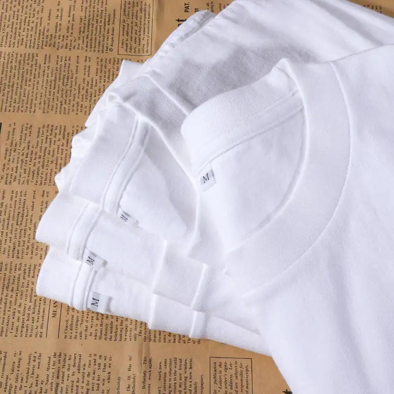 Düz beyaz T Shirt Unisex % 100% pamuk stok T Shirt özel düz tişörtleri baskı erkek t-shirt için yüksek kaliteli T Shirt