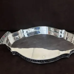 银色意大利碗和托盘套装手工产品纯银925直接供应商高级独特设计时尚
