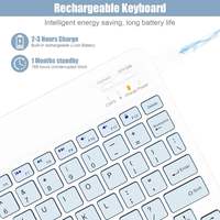 Clavier silencieux pour tablette, clavier en plastique personnalisé, arabe, russe, coréen, espagnol, français, clavier sans fil BT pour iPad