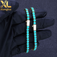 Kalung Rantai Tenis Berlapis Emas 18K Tembaga Berkualitas Tinggi dengan Potongan Brilian, Pengaturan Tension, dan Kancing Jepret, Unisex untuk Pesta