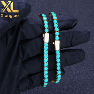 Collier chaîne tennis en cuivre de haute qualité plaqué or 18 carats avec fermoir à pression à sertissage par tension et taille brillant rond, unisexe, pour les fêtes - Product Image 5