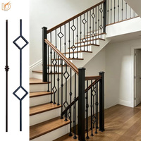 Rampe d'escalier en fer forgé à motif losange, style moderne et élégant, pour villa