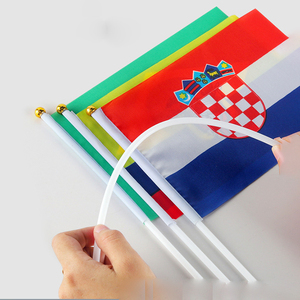 8 #   Banderas de mano de 21*14 cm, surtidas, de países del mundo, pequeñas, para ondear, para decoración de fiestas, con asta para ondear. - Product Image 1