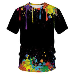 Maglietta estiva a maniche corte da <span class=keywords><strong>uomo</strong></span> girocollo ampia Graffiti Painting 3D stampa digitale t-Shirt a trasferimento termico - Product Image 3
