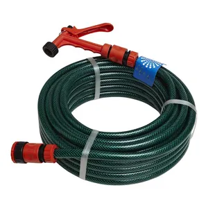 China Factory Low Price 3 5 Layer PVC Fiber Reinforced Garden Hose For Home Gardening Irrigation Car Washing 1/2 5/8 3/4 Inch