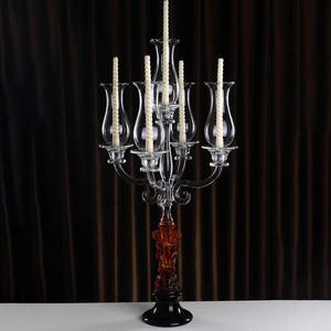 Candelabro de Cristal de 5 Brazos con Forma de Pastinaca, Decoración para Bodas y Hogar, Portavelas de Cristal - Product Image 1