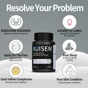 RUISEN LIGHTEN SPOTS WHITENING CÁPSULA Whitening Anti-Envelhecimento Suplementos Pele Adulto para reduzir a pigmentação da pele - Product Image 3