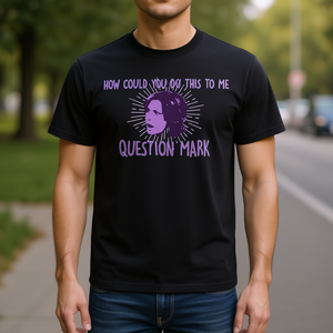 Comment as-tu pu faire ça à moi ? T-shirt avec un design promotionnel accrocheur et un motif en forme de point d'interrogation - Product Image 3