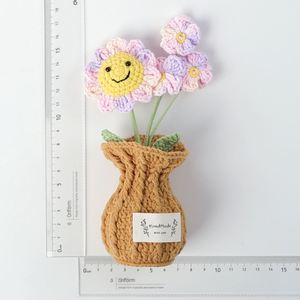 Maceta de Flores de Ganchillo Hecha a Mano de Alta Calidad, Mini Bonsái de Lirio del Valle para Plantas Decorativas del Hogar, para Navidad, Graduación, Pascua - Product Image 4