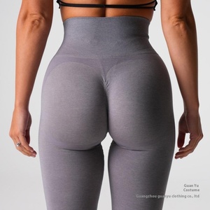 Pantalon de fitness à neuf points Jacquard Peach 2.0 exclusif à la frontière Pantalon moulant haut de gamme Butt-Lifting <span class=keywords><strong>Smiley</strong></span> Design Motif solide - Product Image 2