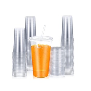 90mm de diamètre 16oz 500ml Plastique PET Vente en gros <span class=keywords><strong>Verre</strong></span> Jus jetable Tasse à <span class=keywords><strong>emporter</strong></span> avec couvercles - Product Image 1