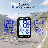 Komputer Sepeda GPS Nirkabel Layar LCD 2,4 Inci dengan Aplikasi, Lampu Latar Otomatis, Tahan Air IPX7