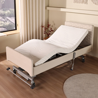 Lit d'hôpital électrique à 5 fonctions pour la maison, lit médical électrique en bois pour les soins à domicile, lit réglable pour personnes âgées