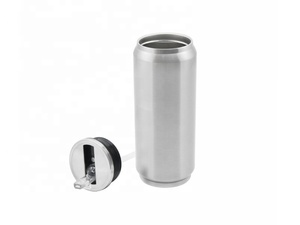 Verre d'eau pour le Sport, Sublimation de voyage 12oz, en acier inoxydable, tasse d'argent avec paille BCAN17S - Product Image 3