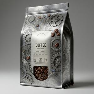 Sachets de café à fond plat avec fermeture à lien métallique, imprimés sur mesure avec logo, recyclables et biodégradables, avec valve à fermeture éclair pour emballage de ciment et de bonbons Zhihe - Product Image 1
