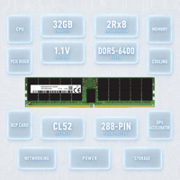 Mémoire serveur HMCG88AHBRA 32 Go DDR5-6400 ECC PC5-51200R 288 broches 1,10 V RDIMM 2Rx8 Bond Alignment Dome