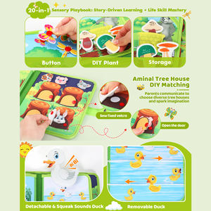 Vente d'usine <span class=keywords><strong>de</strong></span> livre d'activités d'histoire sensorielle en feutre <span class=keywords><strong>de</strong></span> haute qualité NF15-19 animaux forêt voyage thème feutre livre occupé pour garçons filles - Product Image 4