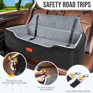 Individuell Anpassbare Haustiersitze für das Auto Großer Hundeautositz für 2 mittelgroße Hunde unter 100 lbs Waschbares Hundebett Abnehmbare Sitzerhöhung für Haustiere - Product Image 5