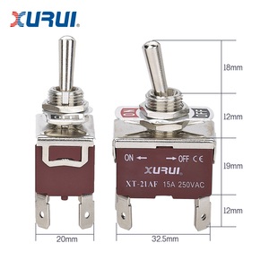 สวิตช์แบบกดติดปล่อยดับ รุ่น XURUI XT-21AF DPST แบบรีเซ็ตอัตโนมัติ  วัสดุพลาสติก สำหรับเรือ (ON)-OFF พร้อมขั้วต่อแบบ Spade อุปกรณ์ไฟฟ้า - Product Image 4
