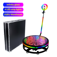 Machine de photomaton rotative à 360° en verre, cabine photo portable pour événements, fêtes et location commerciale