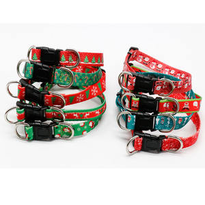 Muster Nylon PP Polyester Weihnachts-Hundehalsbänder kleine Nylon-Hundeleine individuell bedruckte Muster einstellbar und loslösbar solide - Product Image 2
