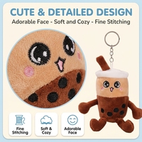 Fabricant Grossiste Usine Personnalisée Jouets en Peluche Doux Thé au Lait Porte-clés en Peluche Jouet en Peluche OEM ODM Vente en Gros Faible MOQ