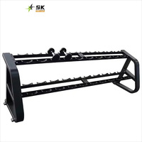 SK Fitness Commercial Triple-Tier Round-Bend Haltère Rack Pliable En Acier 3 Niveaux Fitness Équipement Sécurité Gym Haltère En Gros