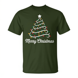 Camiseta con estampado de árbol de Navidad y luces enredadas para hombres y mujeres, camisa navideña a juego para la familia - Product Image 2