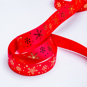 <span class=keywords><strong>Ruban</strong></span> gros-grain personnalisé de haute qualité, 1,5 pouce, couleur unie, polyester imprimé, flocon de neige, feuille d'or, rouleau, décoration de mariage, Noël - Product Image 5