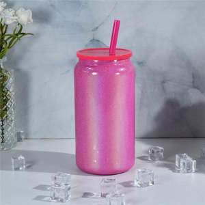 Gobelet en plastique sous vide de bouteille d'eau de boisson personnalisée de 500ml avec poignée et paille - Product Image 4