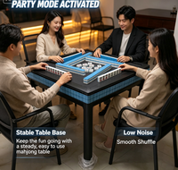 Machine à Mahjong Automatique 4 Joueurs en Acier Inoxydable, Table de Salle à Manger Polyvalente Écologique pour le Divertissement Domestique