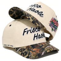 Gorra de Béisbol Snapback Personalizada con Bordado 3D, Diseño Vintage de Camuflaje y Leopardo, Dos Tonos, 5 Paneles, Algodón Ajustable para Uso en Exteriores y Calle