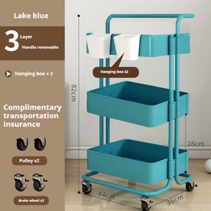 स्टेनलेस स्टील रसोई भंडारण पोर्टेबल फोल्डेबल मोबाइल ब्यूटी सैलून स्पा उपकरण हैंड कार्ट पहियों के साथ ट्रॉली - Product Image 5