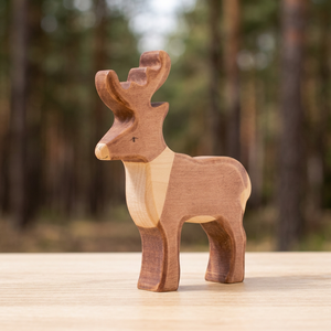 Figurine de cerf sculptée en bambou personnalisée, ornement en bois en forme d'animal, jouet éducatif réutilisable, cadeau de vacances, décoration - Product Image 4