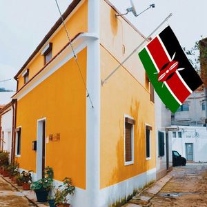 3x5Ft Kenya <b>Flag</b> Polyester With Two Brass Grommets Single Layer Hanging Outdoor and Indoor Deco - Product Image 5