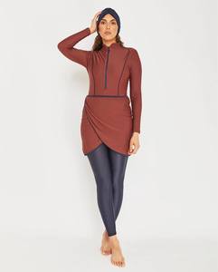 Sofia – maillot de bain 4 pièces à manches longues, couleur unie, tissu <span class=keywords><strong>Lycra</strong></span> <span class=keywords><strong>anti</strong></span>-<span class=keywords><strong>UV</strong></span>, personnalisé, nouvelle collection 2023 - Product Image 1