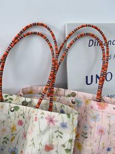 Bolsa de Almuerzo Bordada de Otoño Invierno, Estilo Minimalista, Casual, para Estudiantes, de Lona, para Llevar en la Mano - Product Image 2